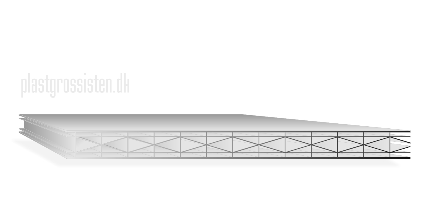 16 mm X Kanalplade Klar 350 x 98 cm