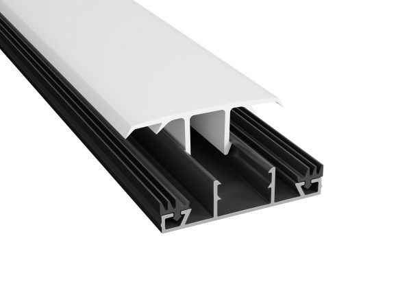 Multiglas Samleprofil 10/16 mm sort/hvid L. 3500 mm
